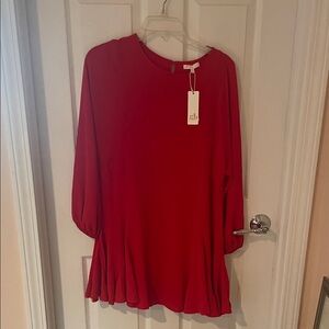 Gianni Bini Ruby Red Long-Sleeve Swing Tunic